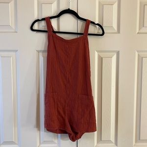 Rust cotton romper